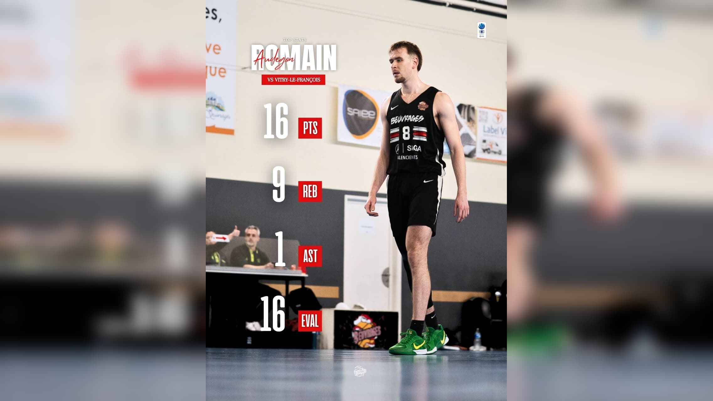 Romain Audegon proche du double-double face à Vitry