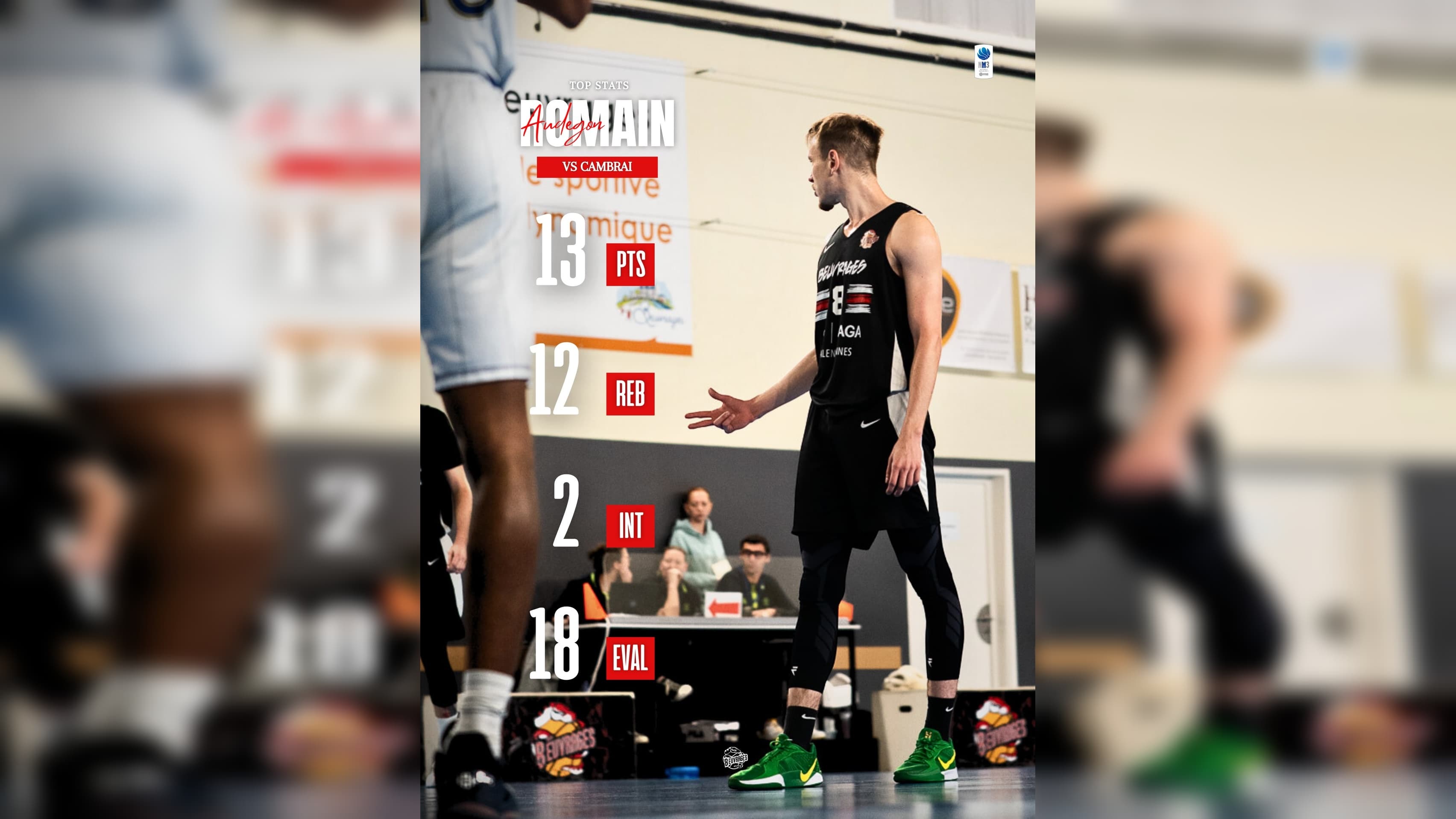 Romain Audegon double-double face à Cambrai